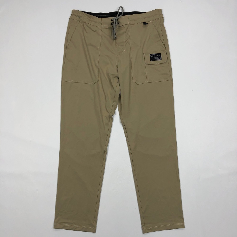 Anetik Mens Roam Tech Utility Pants 32-S Tan Khaki Stretch